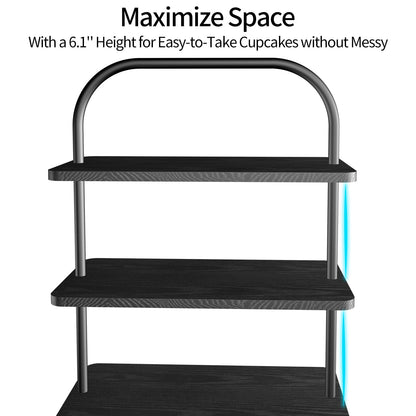 Cupcake Stand, 3 Tier Halloween Cupcake Stand for 50 Cupcakes Wood Large Dessert Stand Cupcake Display Stand Cupcake Tower for Farmhouse Decor, Party Serving Tray, Vendor Dessert Table Display Set