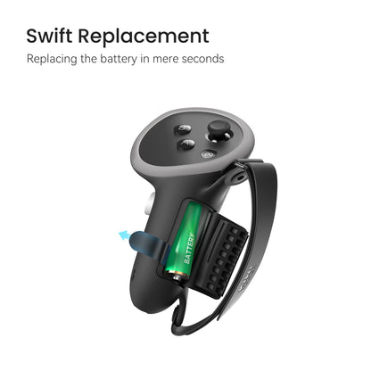 KIWI design Upgraded Comfort Controller Grips Compatible with Oculus/Meta Quest 3/3S Accessories, Hand Straps with Battery Opening