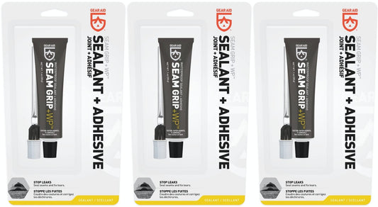 GEAR AID McNett Seam Grip Sealer & Adhesive 1oz Waterproofing Repair Kit(3-Pack)