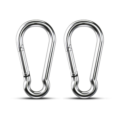 Large Carabiner Clip Hooks, 2pcs 4 inch Carabiners Heavy Duty, 304 Stainless Steel Spring Snap Hook Fits Camping Hanging Hiking Weight Lifting, Metal Clips for Rope or Chain