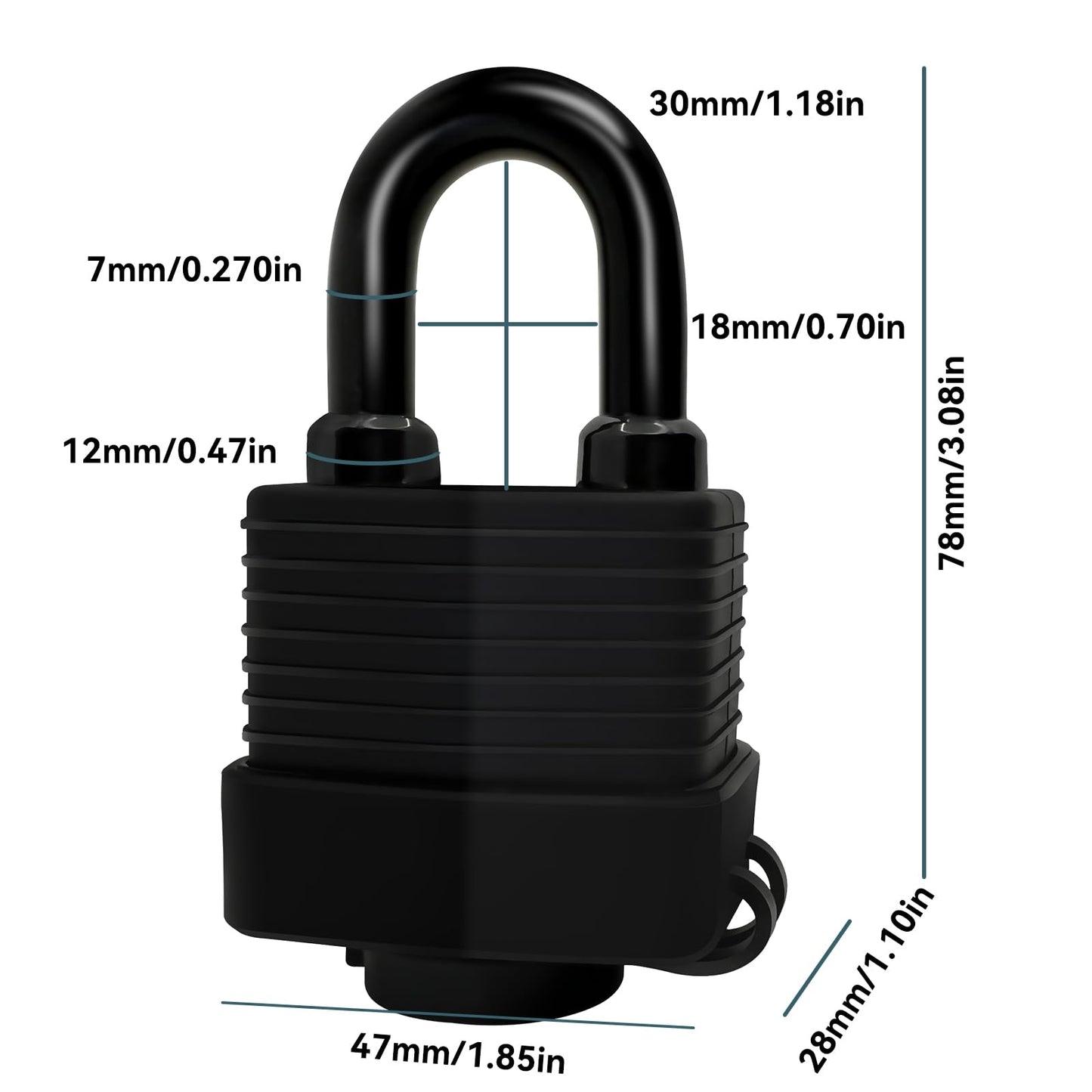 Heavy Duty Weather-Resistant Padlock with Chain, Anti-Theft Advanced Hardened Security Chain Lock for Fences, Backyard Gates, Motorcycles, Bicycles, Outdoor Furniture (Lock+Chain)