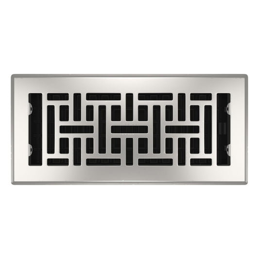 Decor Grates AJH410-NKL Floor Register, 4" x 10", Nickel