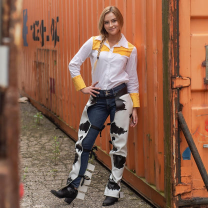 Costume Agent Jessie Cowboy Cowgirl Chaps Halloween & Cosplay Costume Accessory for Adults - White