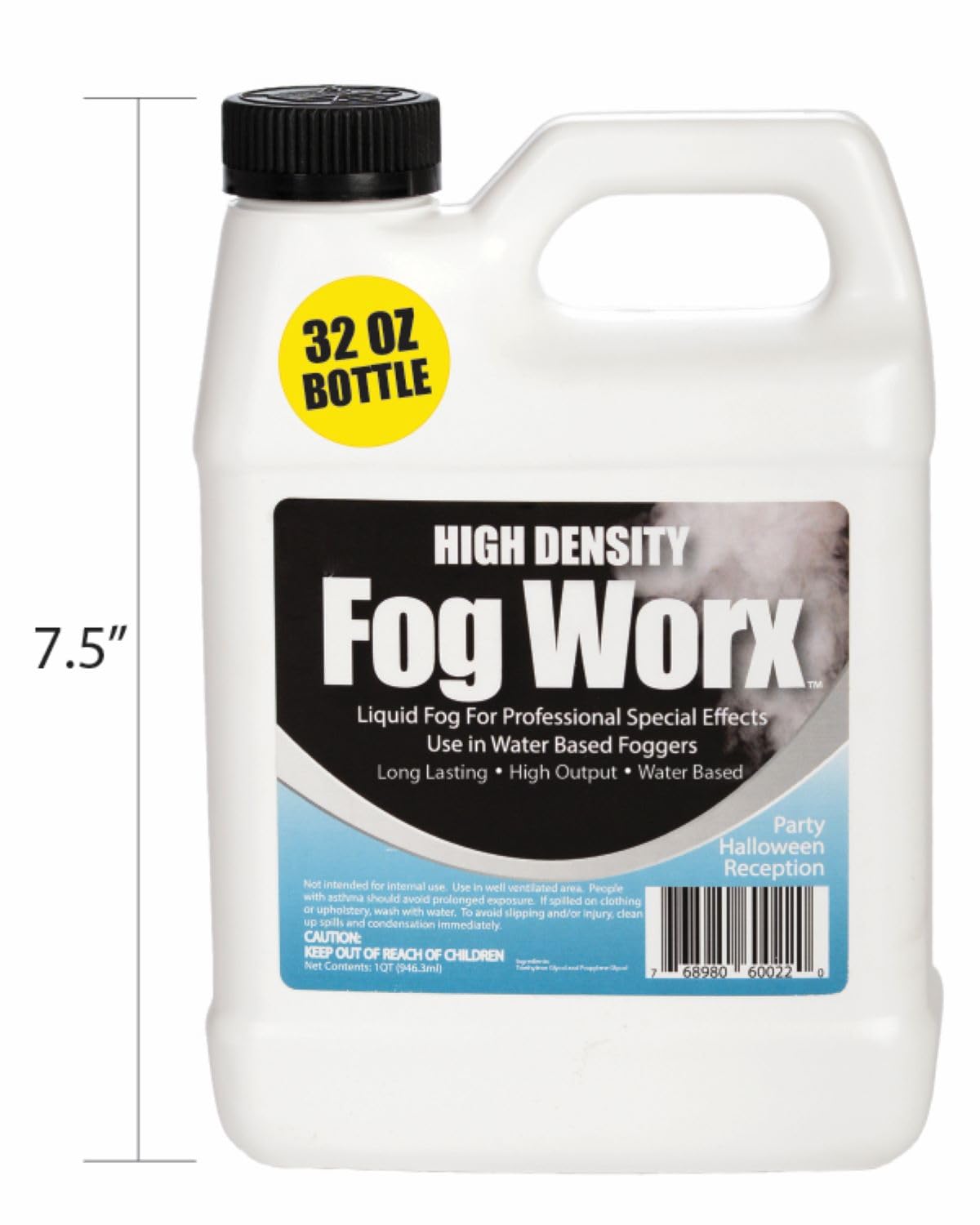 FogWorx Extreme High Density Fog Juice - Quart – 32 Fluid Ounces of Long Lasting, High Output, Odorless Water Based Machine Fluid for 400 to 1500 Watt Machines