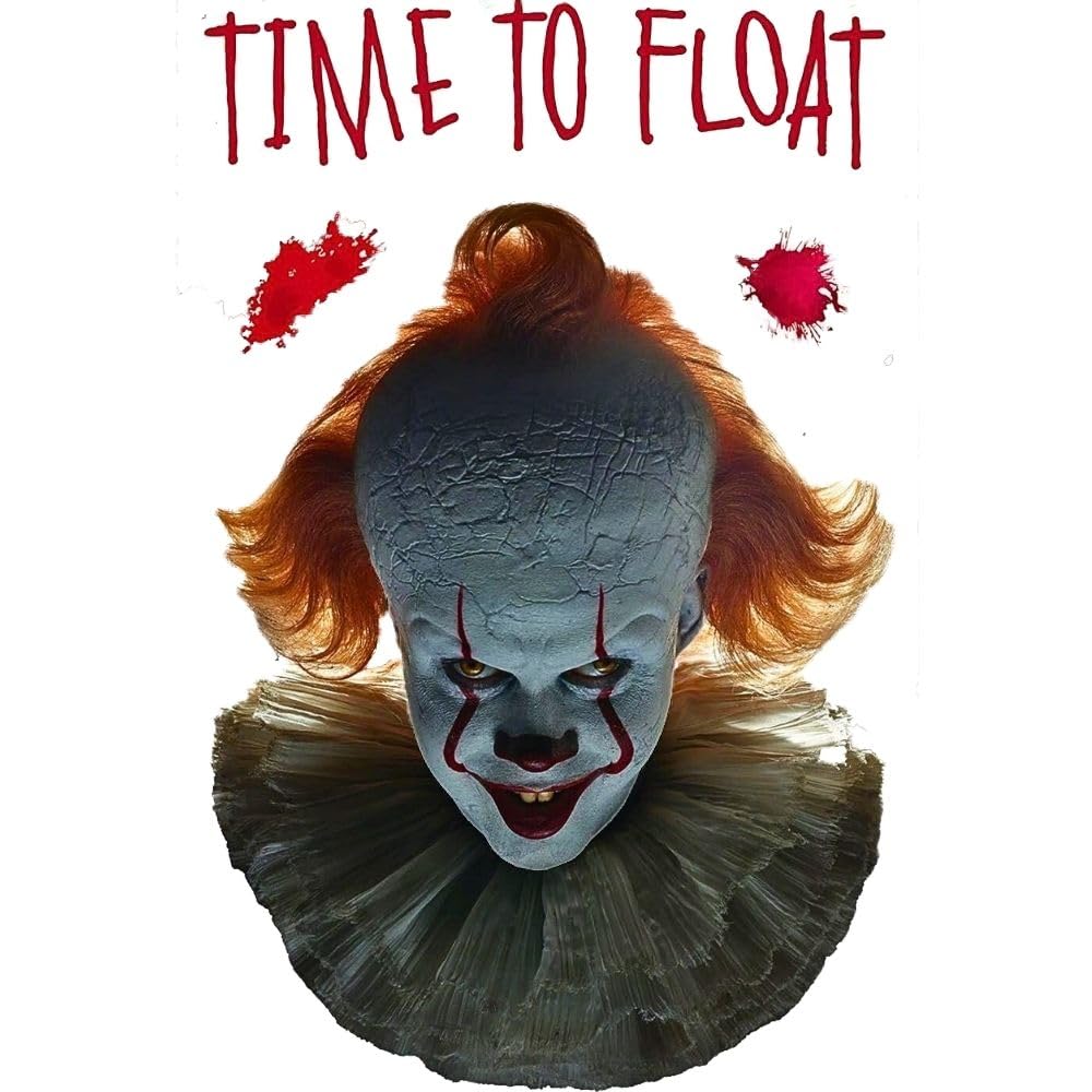 It Chapter Two Pennywise Face Glass Grabber - 12.25" x 23.75" (Pack of 1) - Sinister Clown Window D?cor Perfect for Horror Fans and Themed Events