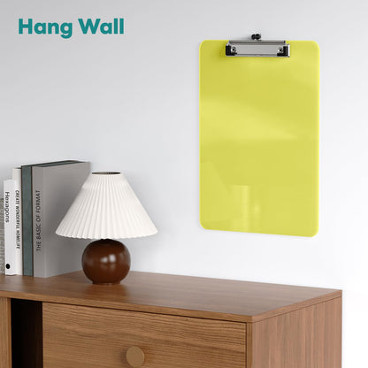 Juvealoe A4 Plastic Clipboard, 8.5 x 11 Yellow Colored Clip Boards with Low Profile Clip, Letter Size for Classroom, Teacher, Students, School & Office Supplies