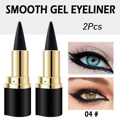 Kaely 2Pcs Gel Eyeliner Pencil, Natural Black Eyeliner Cream for Waterline, Liquid Eye Liner Waterproof Smudge Proof, Black Smoky Eyeshadow Palette Halloween Makeup, delineador de ojos contra el agua
