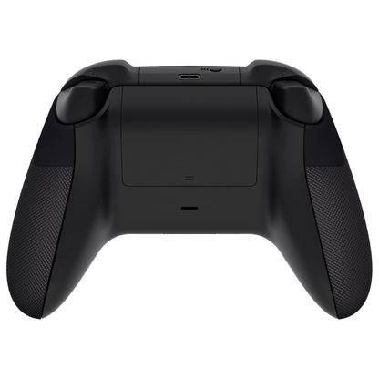 eXtremeRate Rubberized Grips Replacement Back Panels for Xbox Series X/S Controller, Black Performance Non-Slip Diamond Texture Side Rails Handles for Xbox Core Controller - Controller NOT Included
