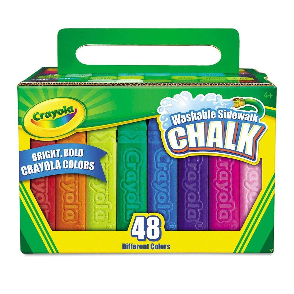 CRAYOLA Washable Sidewalk Chalk, Creative Outdoor Art, Perfect for Outdoor Kids’ Activities and Games, Multi, 48 ct (51-2048-E-201)