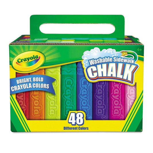 CRAYOLA Washable Sidewalk Chalk, Creative Outdoor Art, Perfect for Outdoor Kids’ Activities and Games, Multi, 48 ct (51-2048-E-201)