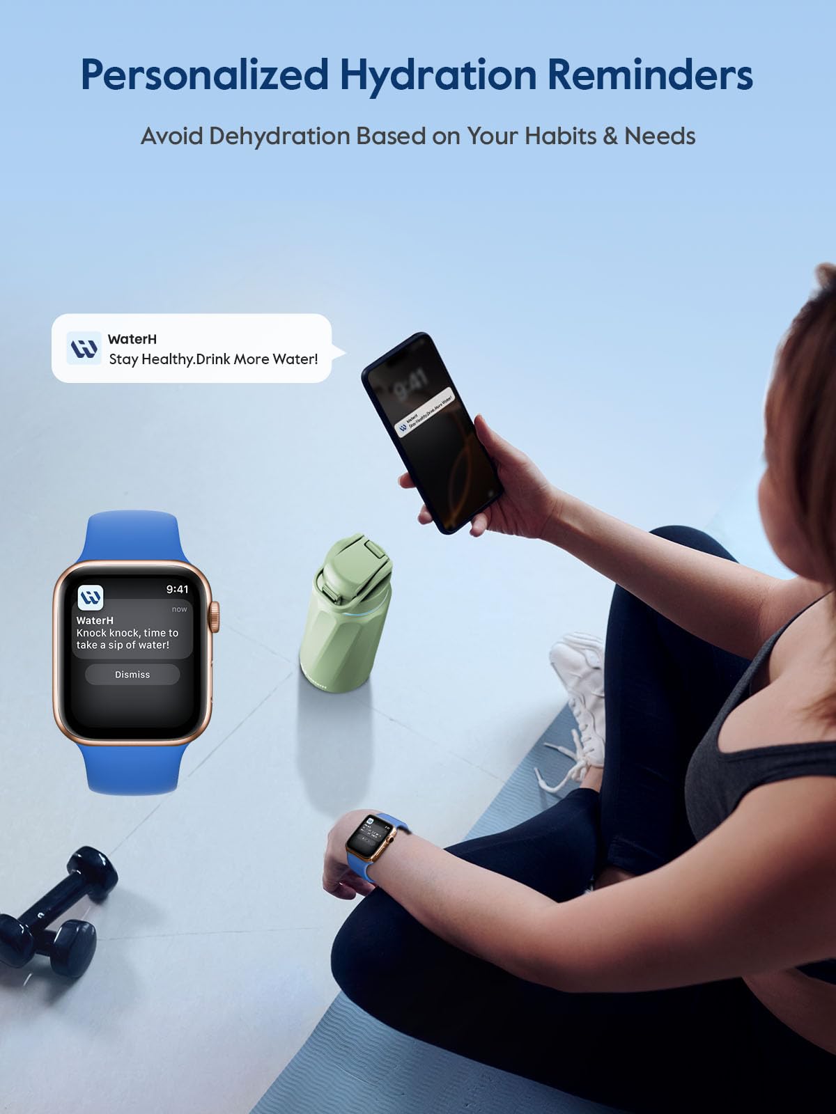 BOOST Smart Water Bottle with Reminder & Tracker, Double Wall Vacuum Insulated Bottles Stainless Steel, 32oz BPA-Free Wide Mouth for Gym, Office, School, Ideal Gift for Christmas, Thanksgiving Day