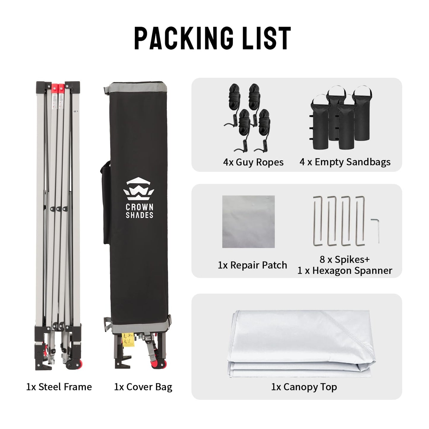 CROWN SHADES 10x10 Pop Up Canopy - Beach Tent with One Push Setup - Easy Outdoor Sun Shade for Events, Parties, Camping - Gazebo with STO-N-Go Cover Bag, Silver Coated Top, Grid White