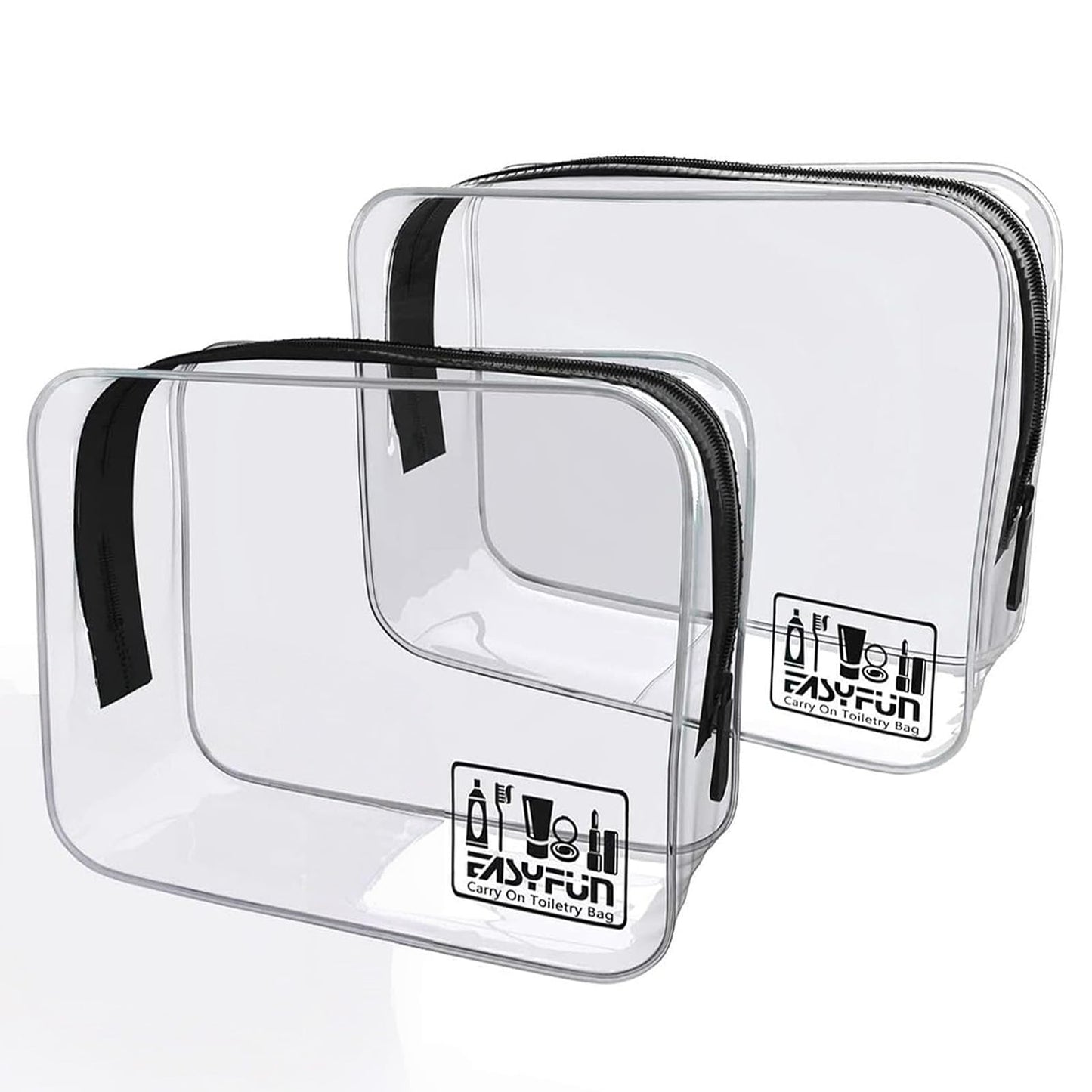 EASYFUN Toiletry Bag 2pcs TSA Approved Travel Clear Toiletry Bag for Men and Women Travel Accessories Quart Size Toiletries Cosmetic Pouch Makeup Bags