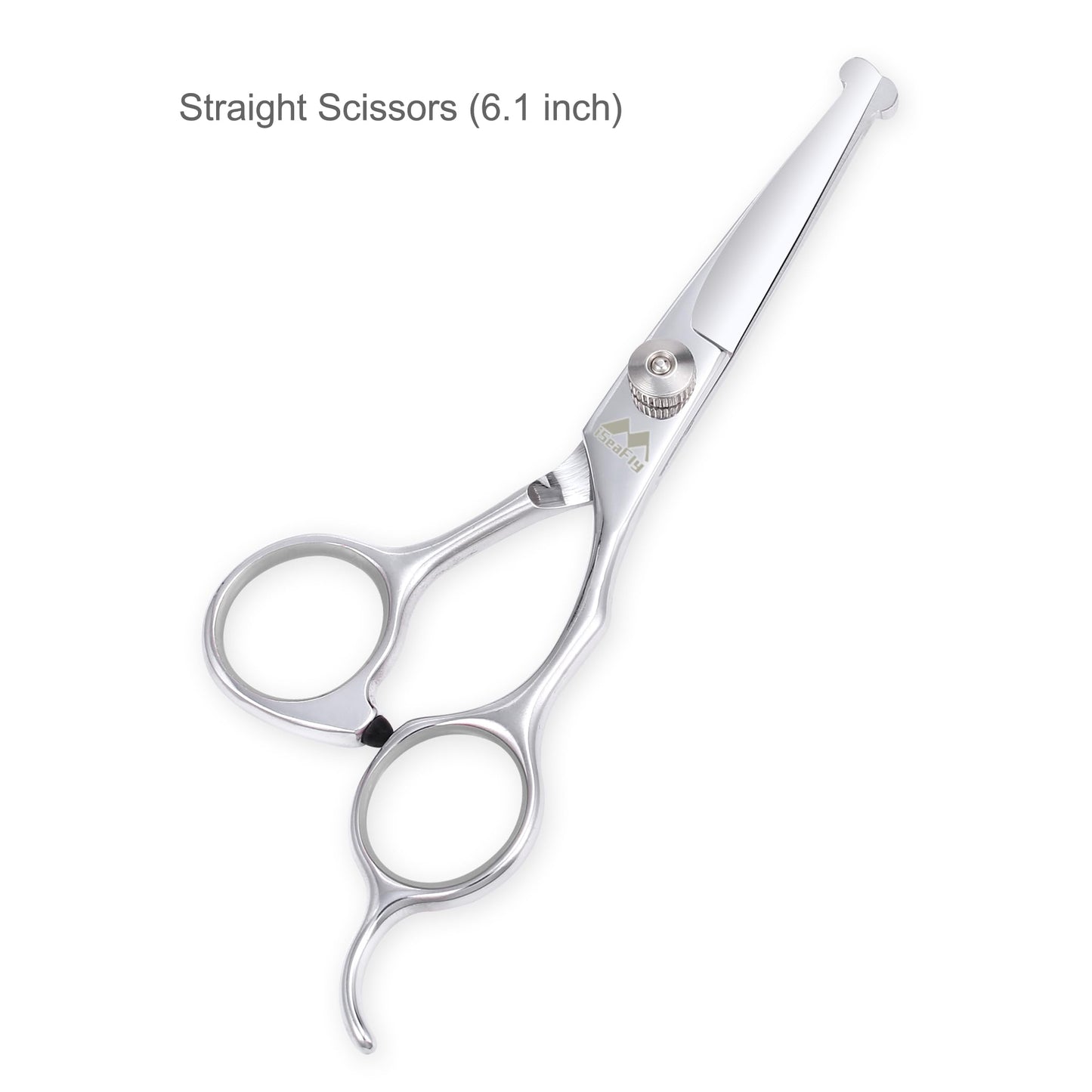 iSeaFly Dog Grooming Scissors Kit with Round Tip, 6 in 1 Cat Dog Scissors, Stainless Steel Pet Grooming Shears, Straight, Curved, Thinning Shears, Comb for Full Body, Face, Nose, Ear & Paw