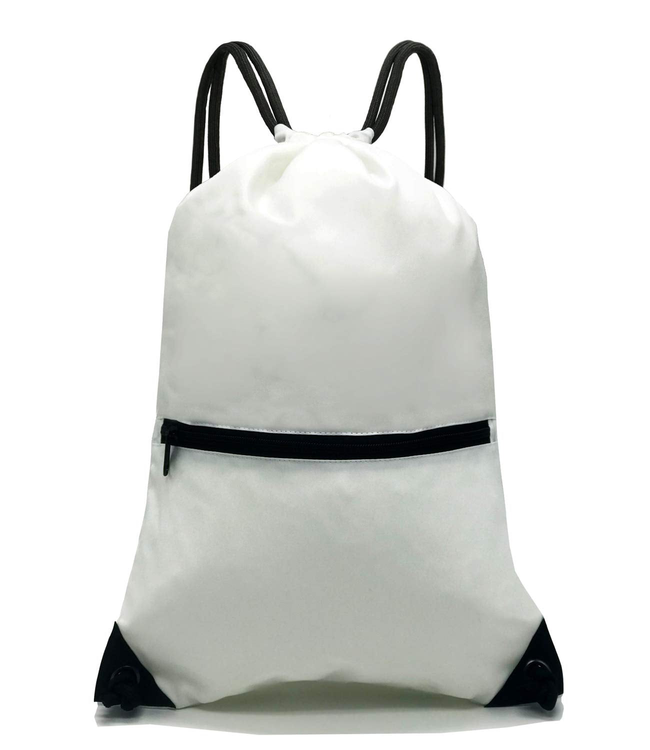 HOLYLUCK Drawstring Backpack Bag Sport Gym Sackpack (white)