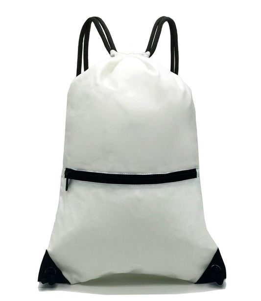 HOLYLUCK Drawstring Backpack Bag Sport Gym Sackpack (white)