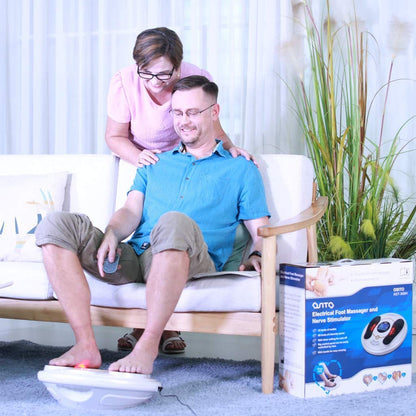 Foot Circulation Plus (FSA or HSA Eligible) - Medic Foot Massager Machine with TENS Unit, EMS (Electrical Muscles Stimulator) Feet Legs Health for Neuropathy, Diabetes, Relieve Pains and Cramps, RLS