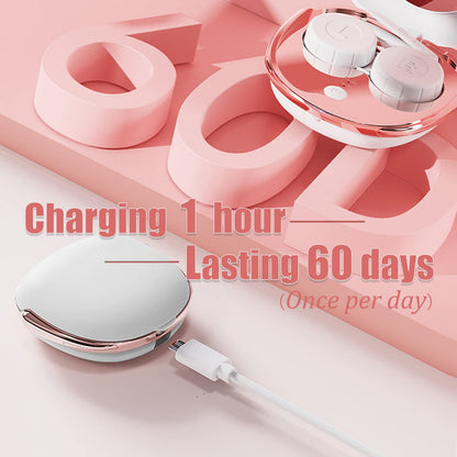 Contact Lens Cleaner, Portable Ultrasonic Contact Lens Cleaning Machine with USB Charger and Solution Soak Case Kit for Soft Lens, Colored Contact Lens, Hard Lens, RGP Lens and OK Lens (White)