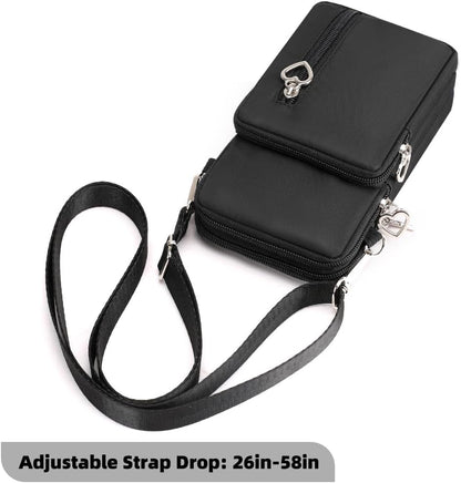 JANKS Small Crossbody Bag for Women - Mini Phone Purses with Crossbody Strap and Wallet - Nylon Arm Bag