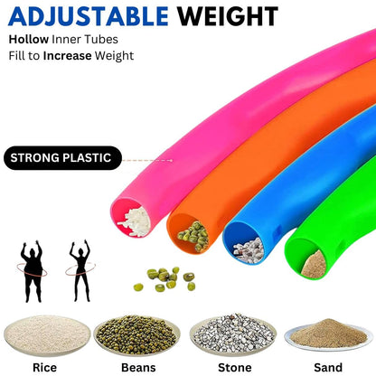 Kids Exercise Hoop, Snap Together Detachable Adjustable Weight Size Plastic Toy Hoops - Spinning Rings for Sports, Exercise, Playing, 32-Inch