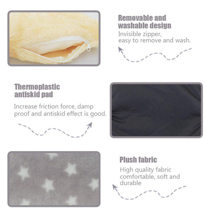 HOMEYA Small Animal Pet Bed, Sleeping House Habitat Nest for Guinea Pig Hamster Hedgehog Rat Chinchilla Hideout Bedding Snuggle Sack Cuddle Cup Cage Accessories with Removable Washable Mat- XL(Grey)