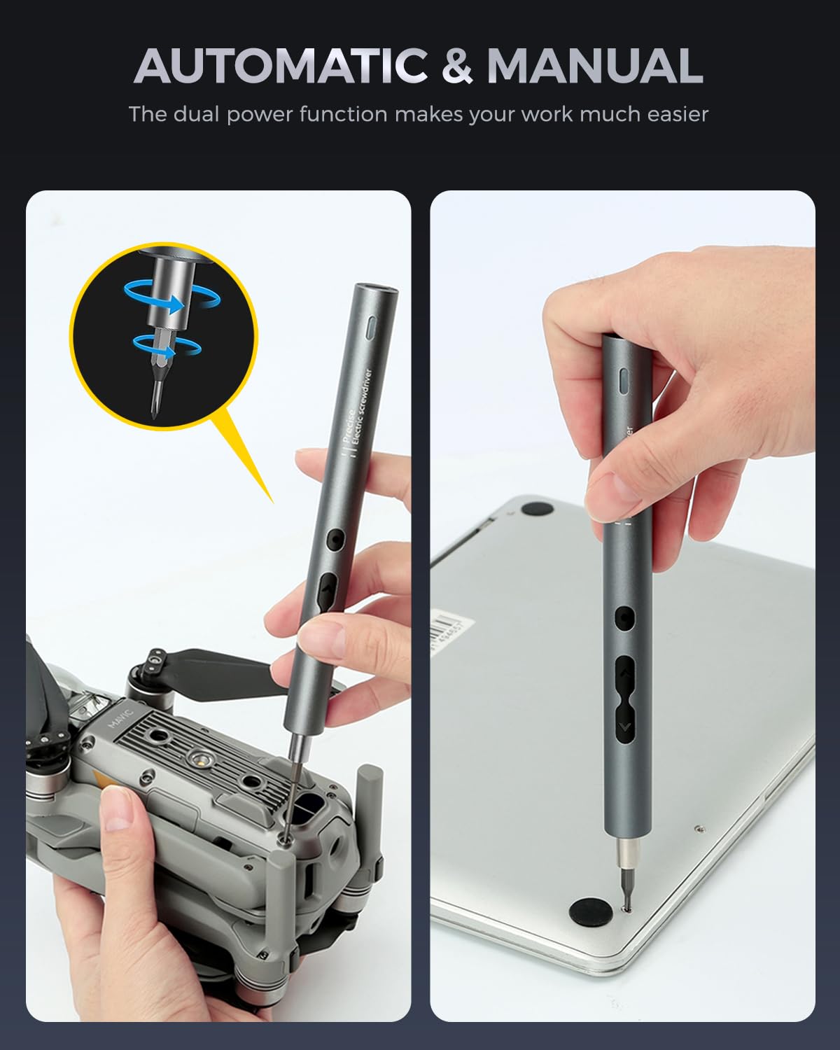 LIFEGOO Mini Electric Screwdriver, 62 in 1 Cordless Precision Power Screwdriver Set with 48 Bits, LED Lights Magnetic Mat, Rechargeable Portable Repair Tool Kit for Phone Watch Camera Laptop PC