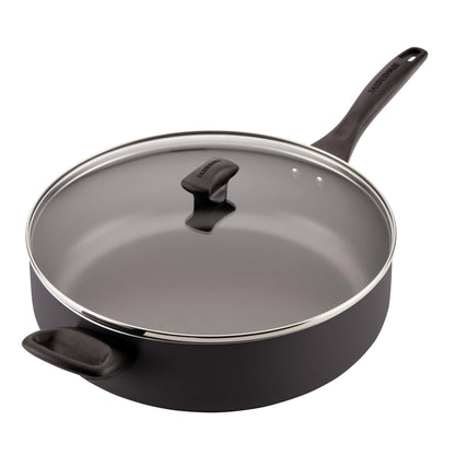 Farberware Dishwasher Safe Nonstick Jumbo Cooker/Saute Pan with Helper Handle - 6 Quart, Black