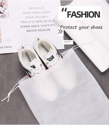 30 eco-friendly travel shoe bag storage bags, non-woven breathable dust-proof bag with rope, suitable for storing shoes and bags, isolate dust and keep shoes and bags clean and tidy. (9.8inX13.77in)