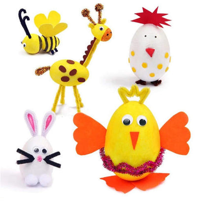 Crafjie Foam Eggs 18pcs 4 Inch (10cm) White Craft Polystyrene Eggs Smooth for Spring Easter Halloween Christmas Holiday Crafts Making Handmade DIY Painting School Projects