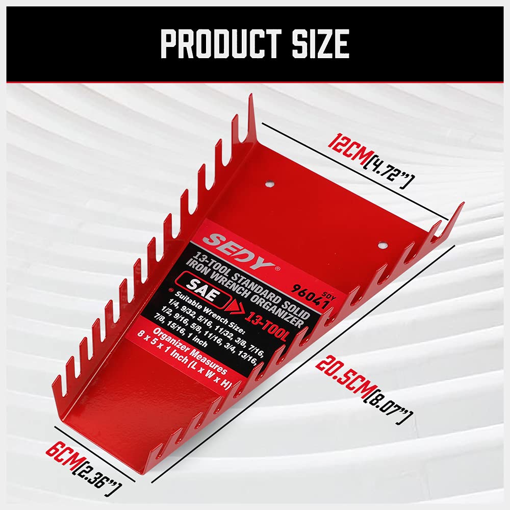 26-Pack Metal Wrench Organizer Set, Wall Mounted Wrench Storage Holder Trays Rack for Tool Box Drawer Chest