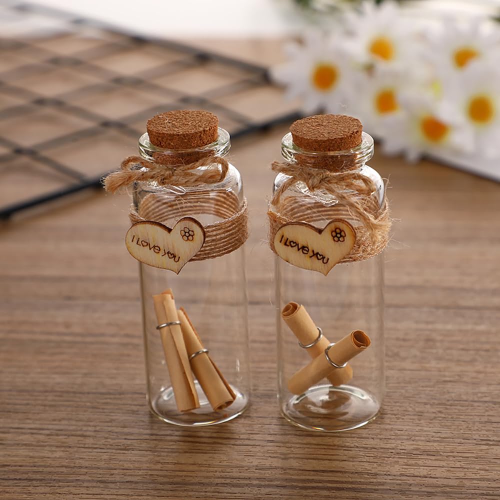 Danmu 30ml 1.18" x 2.75" Potion Bottles,Mini Glass Bottles,Small Glass Jars for Wedding Favors,Halloween Decorations,Baby Shower,Party Favors(12Pcs)