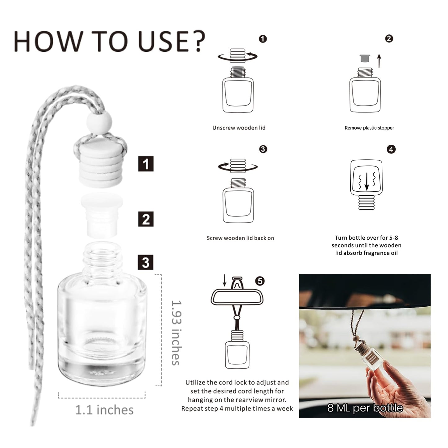 HoogaLife Car Air Freshener Hanging 2 Pack - Hotel Collection Diffuser Oil Inspired by M.y Way & The 0ne Hotel - NO.1000 Fragrance Oil, Car Fresheners for Women Made in USA (082)