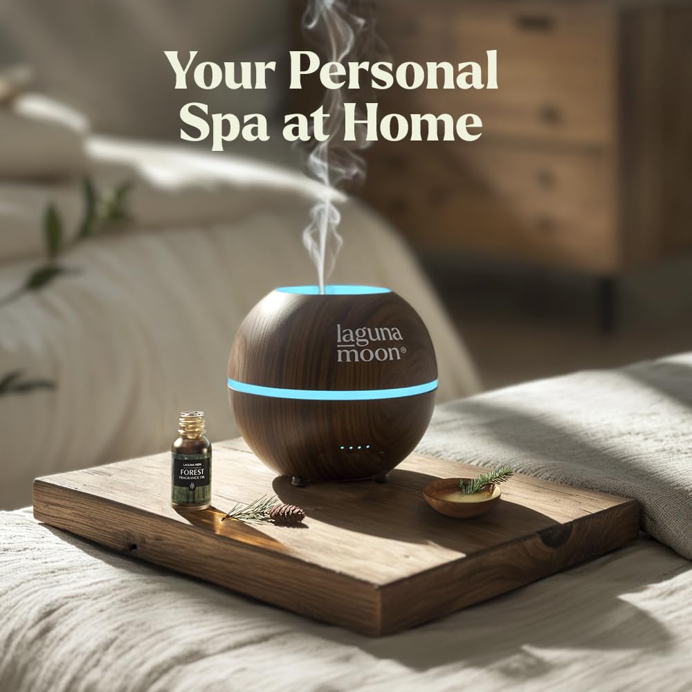 Lagunamoon Essential Oils Set - Top 6 Blends for Diffusers, Home Care, Candle Making Scents, Fragrance, Aromatherapy, Humidifiers, Gifts - Peppermint, Tea Tree, Lavender, Eucalyptus, Orange (10mL)