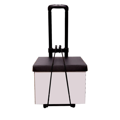 KINJOEK 25kg 55lbs Folding Hand Truck, Solid Construction Utility Cart for Luggage with 2 Oversized Wheels Bonus Bungee Cord, Collapsible, Lightweight and Compact Luggage Dolly Cart for Travel, Black