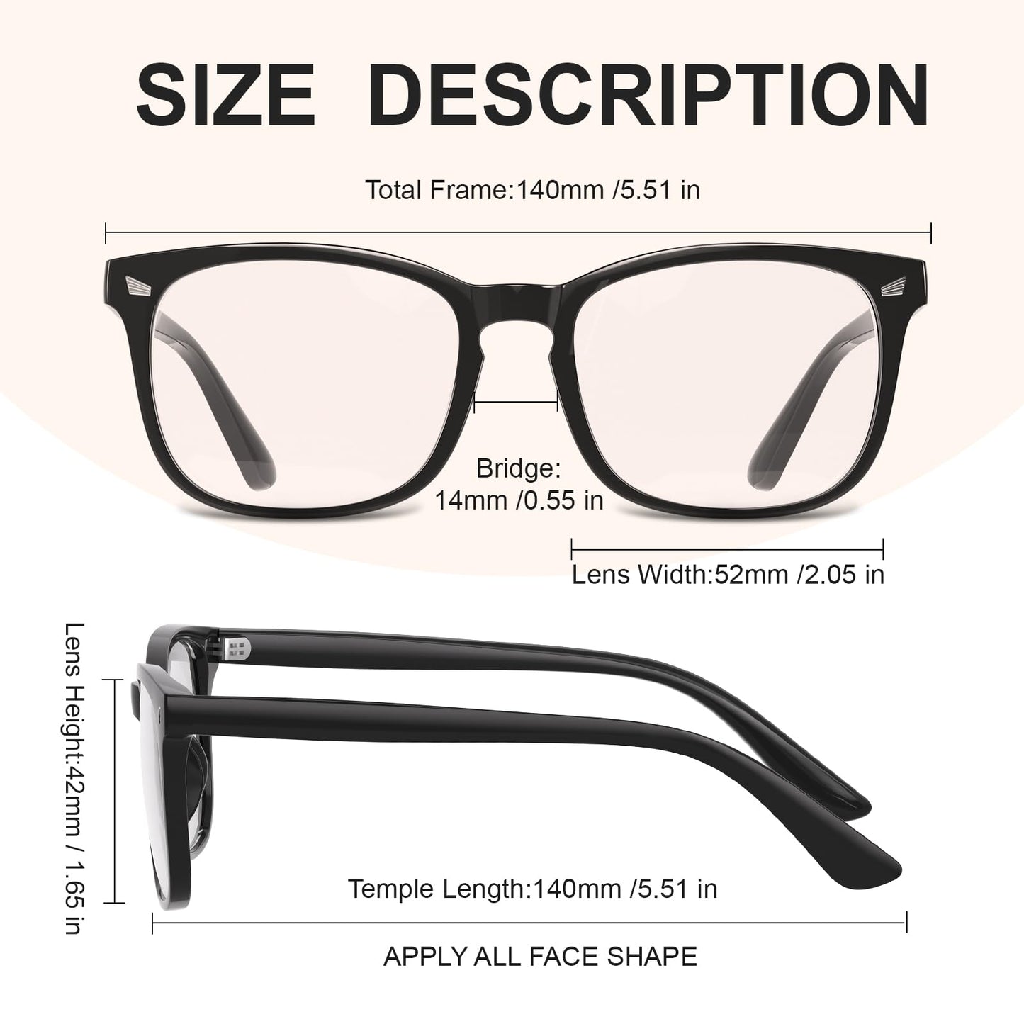 hunsquer Blue Light Glasses for Woman/Men Computer Blue Light Glasses