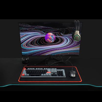 Large Gaming Mouse Pad Mat 11.8x23.6 Inches with Red String Stitched Edge Non-Slip Rubber Base Washable Resilient for Office Home Computers Laptop Table Mouse Pads Mats Accessory