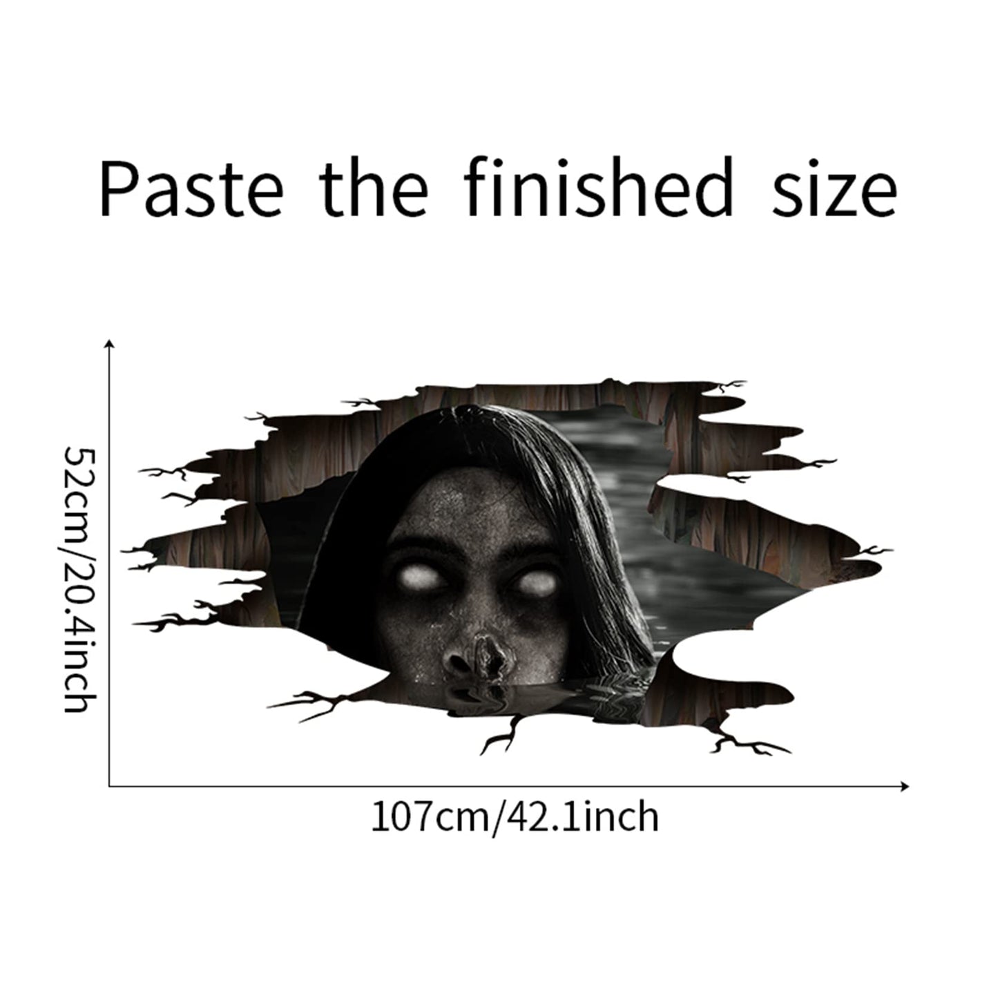 3D Wall Stickers, Removable Wall Decals - Scary Halloween Decor for Bedroom & Windows - 17