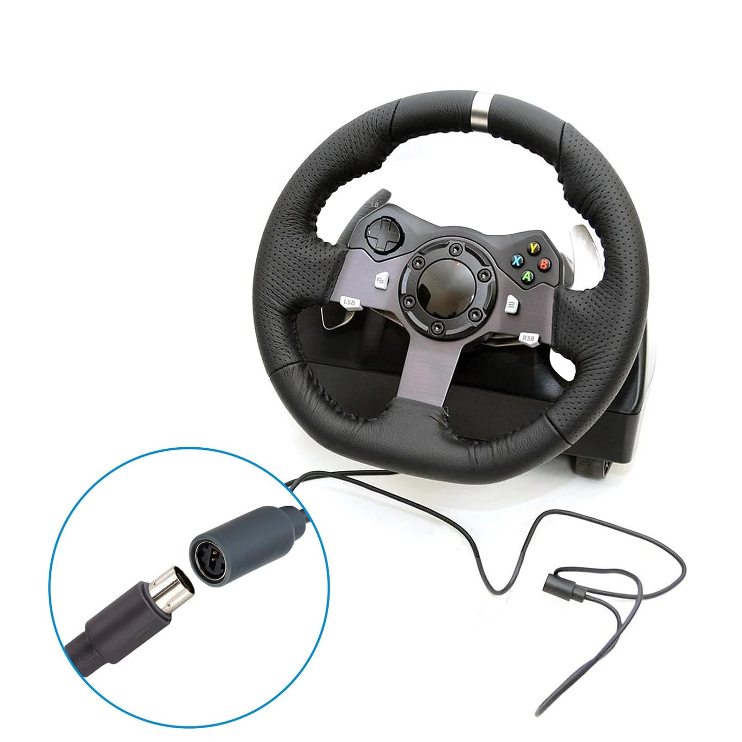 CSDWELL USB Breakaway Cable for Logitech G920 G923 G27 G29 Driving Force & Thrustmaster Ferrari 458 Spider Racing Wheel Cord, Guitar Hero & Xbox USB Plug