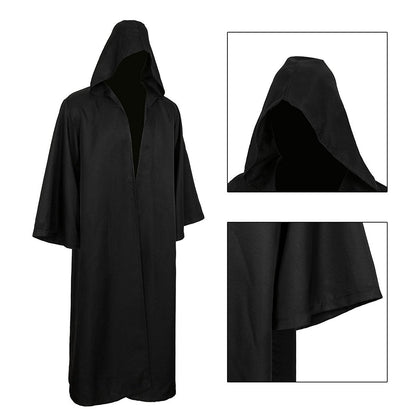 Golden Service Adult Halloween Costume Tunic Hoodies Robe Cosplay Capes Black