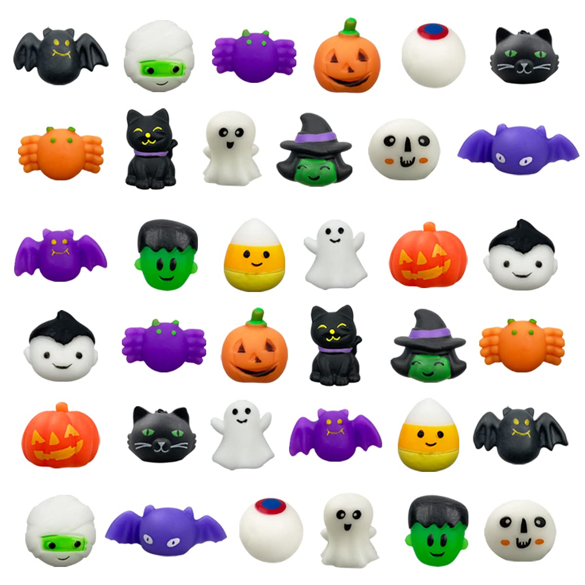 Jofan 36 PCS Halloween Mochi Squishy Toys Squishies for Kids Girls Boys Halloween Party Favors Halloween Treat Bags Gifts