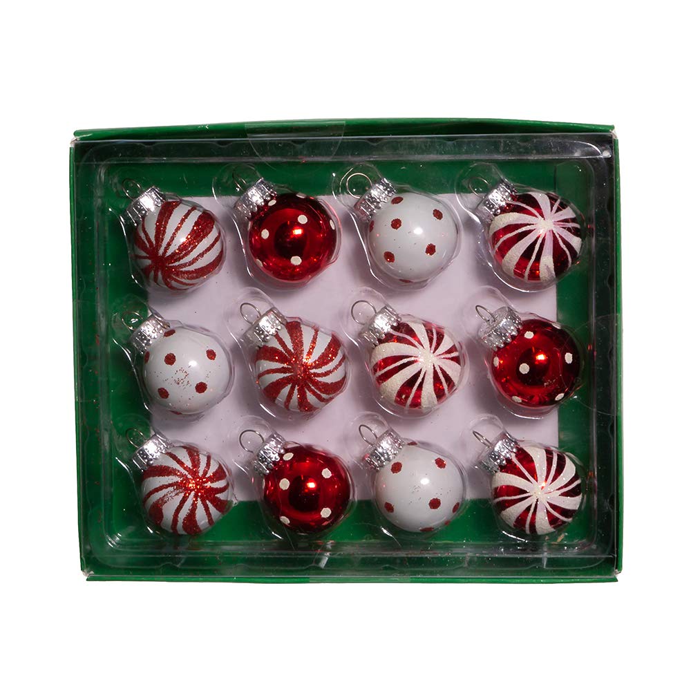 Kurt Adler GG0294 1-Inch Ornament Set, Red, White