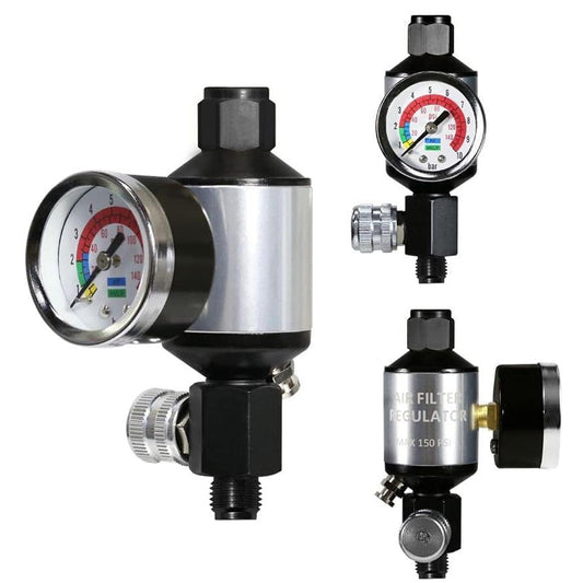 LE LEMATEC Air Compressor Regulator & Water Separator with Gauge, AI303-R1 Air Filter for Clean, Dry Compressed Air (AI303-R1)