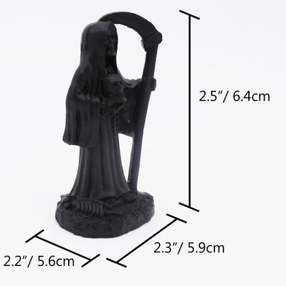 Kocris Casa Death with Sickle Aquarium Fish Tank Decorations Statue Figurine Reptile Lizard Tanks Terrarium Devil Skull Halloween Décor Ornament Pet