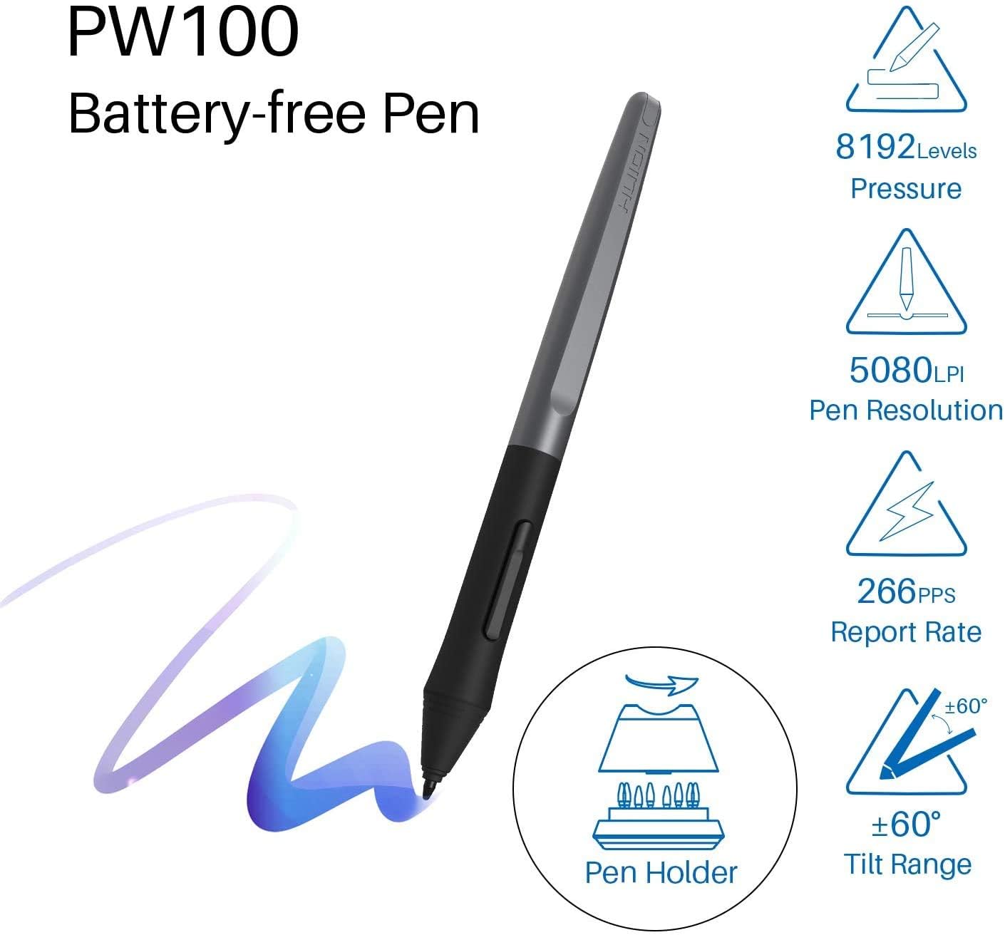 HUION Inspiroy H950P Drawing Tablet, 8x5 inch Digital Art Tablet with Battery-Free Stylus, 8192 Pen Pressure, Tilt, 8 Hot Keys, Graphic Tablet for Design, Writing, OSU, Work with Mac, PC, Mobile