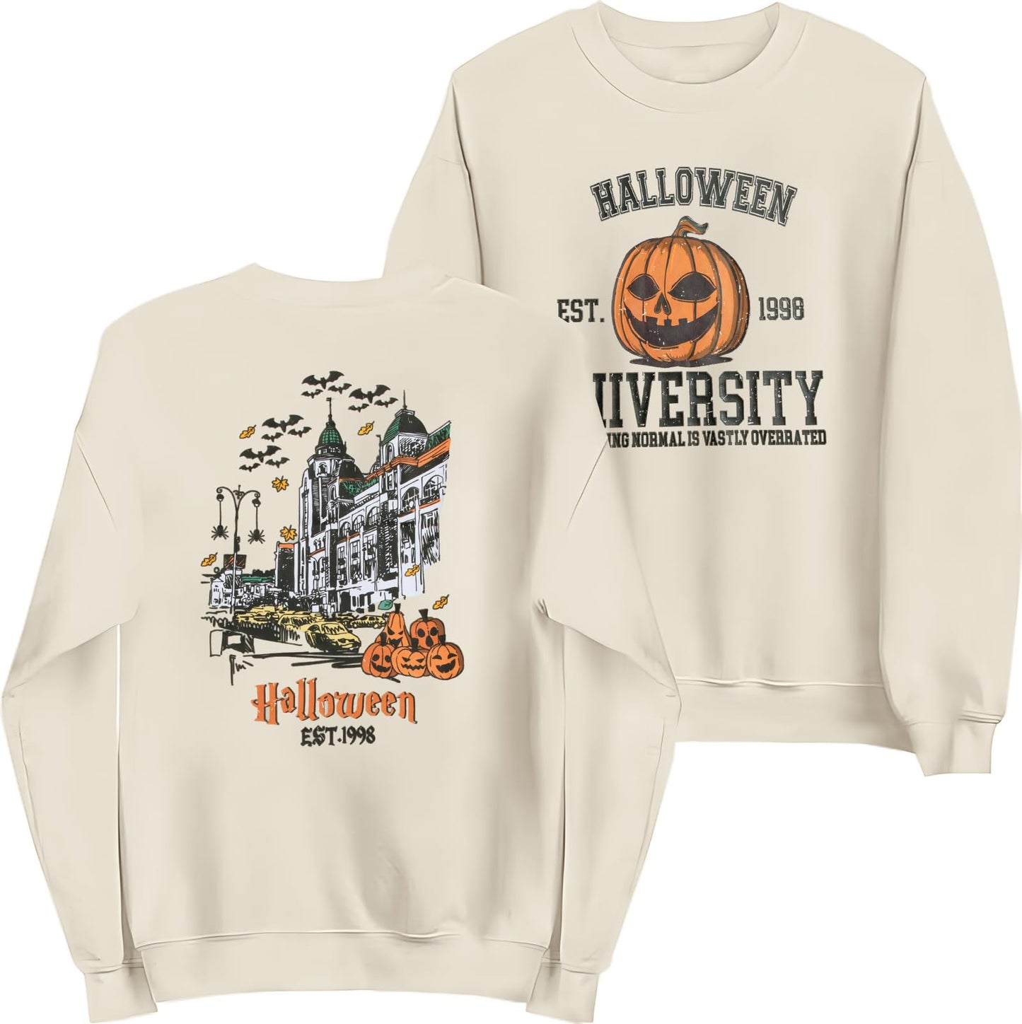 Halloween Sweatshirts for Women Halloweentown University T Shirt Funny Party Spooky Academy Pullover Sweatshirt