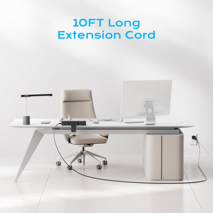 Flat Plug Desk Clamp Power Strip 10FT, 40W Total Fast Charging Station, Dual PD 20W USB C Ports, Desk Edge Mount Power Strip 9 AC Outlets 8 USB Ports(4 USB C) Surge Protector, Fit 1.7" Tabletop Edge