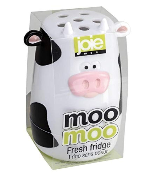 Joie Moo Moo Fresh Fridge Deodorizer, Reusable Baking Soda Holder, Compact Odor Absorber and Smell Eliminator for Refrigerator or Freezer, Cute Kitchen Gadget, BPA-Free, Cow