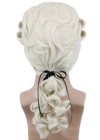 karlery Judge Colonial Wig Man Long Wave Beige Wig for Halloween Costume Cosplay Party