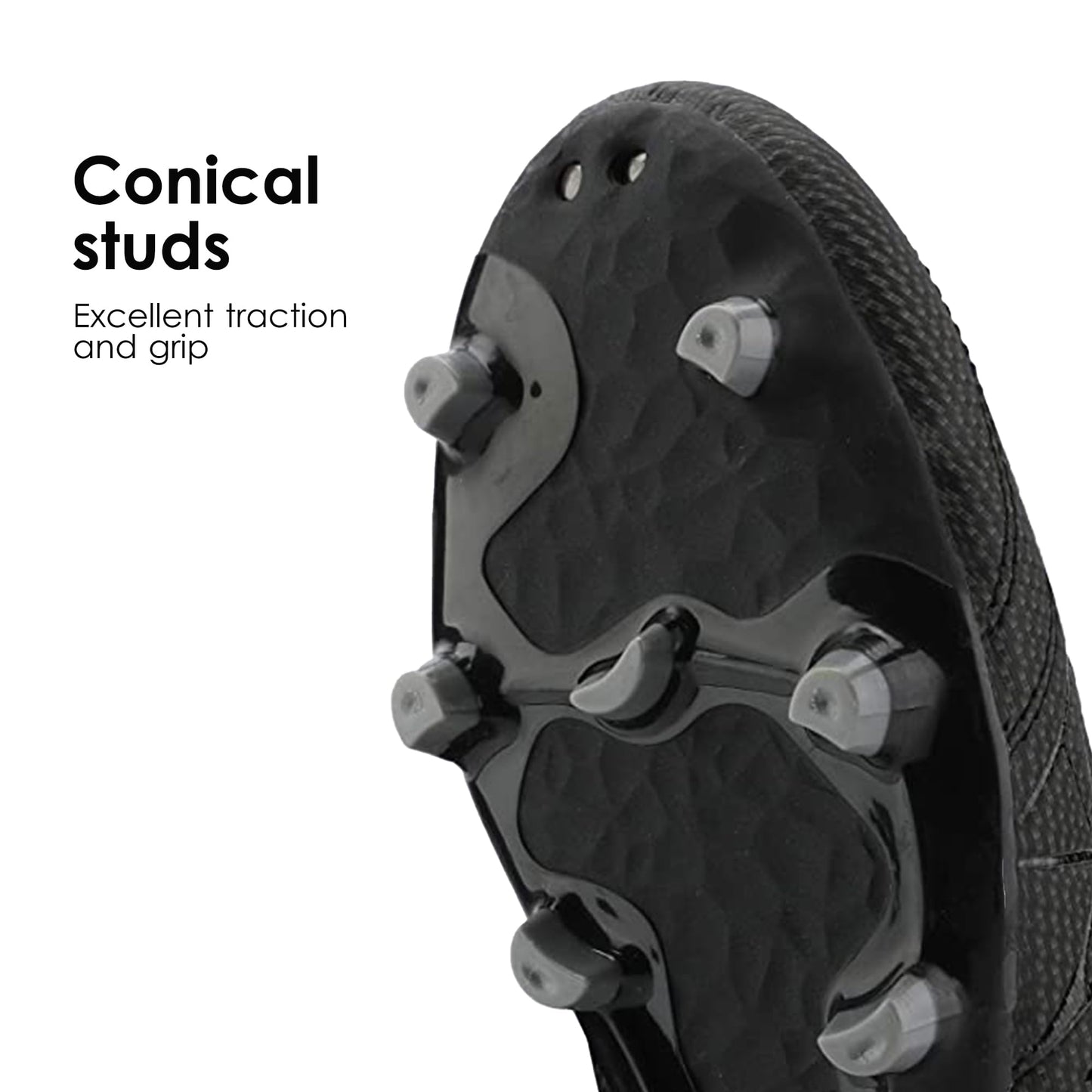 DREAM PAIRS Mens Sport Flexible Athletic Lace Up Light Weight Outdoor Cleats Football Soccer Shoes,Size 7,Black/Dark/Grey,160859-M