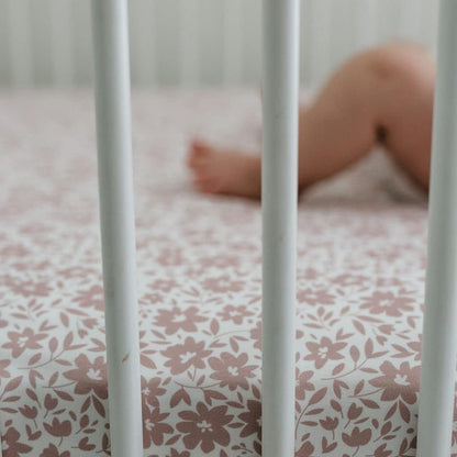 Crib Sheets Neutral - Fitted Baby Crib Sheets Bed for Girl Boy - 2 Pack Standard & Toddler Mattress (Antique Rose) - Buttery Soft Organic Cotton Blend